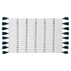 5five Alfombras De Baño>Alfombra de Baño Azul Petróleo Con Pompones 50x75c