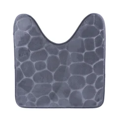 Alfombras De Baño>Alfombra de baño gris oscuro con contorno