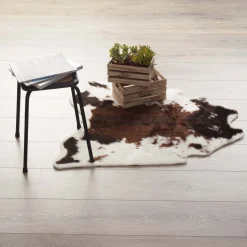atmosphera Alfombras Decorativas>Alfombra Vache Blanco/Marrón 94x100Cm