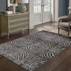 Alfombras Decorativas>Alfombra Zaha Antracita Cebra 160x235Cm