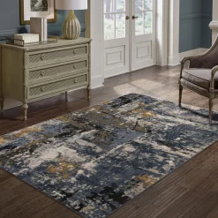 Alfombras Decorativas>Alfombra Zaha Azul Abstract 80x150Cm