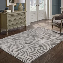 Alfombras Decorativas>Alfombra Zaha Geométrica Beige 80x150Cm