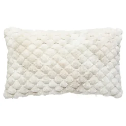 atmosphera Cojines Y Fundas Decorativas>Almohada de felpa beige INUIT 38x38cm