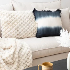 atmosphera Cojines Y Fundas Decorativas>Almohada de felpa beige INUIT 38x38cm