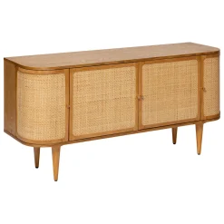 atmosphera Aparadores Y Consolas|Estilo Étnico>Aparador con 4 puertas de mdf y ratan KISCO