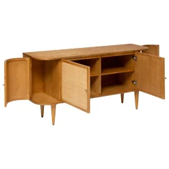 atmosphera Aparadores Y Consolas|Estilo Étnico>Aparador con 4 puertas de mdf y ratan KISCO