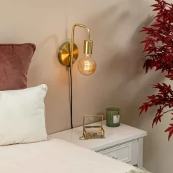 atmosphera Lámparas De Pared>Aplique de pared KELY de metal dorado