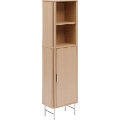 5five Muebles Con Lavabo Y Auxiliares>Armario alto con 1 puerta LIORA marrón