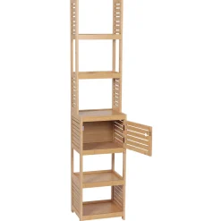 Muebles Con Lavabo Y Auxiliares>Armario alto de baño TRINIDAD de mdf y bambú