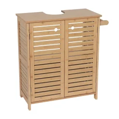 Muebles Con Lavabo Y Auxiliares>Armario bajo para lavabo TRINIDAD de mdf y bambú