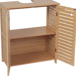 Muebles Con Lavabo Y Auxiliares>Armario bajo para lavabo TRINIDAD de mdf y bambú