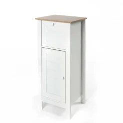 Muebles Con Lavabo Y Auxiliares>Armario bajo wc DENVER blanco y márron 83cm