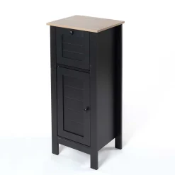 Muebles Con Lavabo Y Auxiliares>Armario bajo wc ROMA negro y márron 83cm