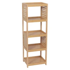 Muebles Con Lavabo Y Auxiliares>Armario TRINIDAD de mdf y bambú con 5 niveles