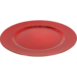 Platos>Bajoplato De Madera Rojo 33Cm