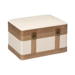 atmosphera Cestas Y Baúles|Estilo Étnico>Baúl Mdf Y Lino 38.5x26x24