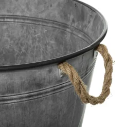 atmosphera Accesorios|Estilo Rústico>Balde Decorativo Home Edition Gris De Zinc 30.5cm