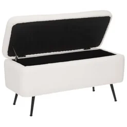 atmosphera Puff Y Banquitos|Estilo Contemporaneo>Banco Blanco Aurora Con Almacenaje