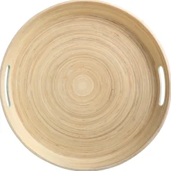 secret d'gourmet Encimera Y Lavavajillas>Bandeja Blanca Redonda De Bambú 42Cm