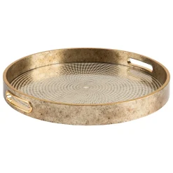 atmosphera Accesorios|Estilo Contemporaneo>Bandeja De Vidrio Elya Dorado