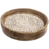 atmosphera Accesorios|Estilo Étnico>Bandeja Decorativa De Madera 34.5x6Cm
