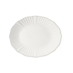hôma Cuencos, Fuentes Y Ensaladeras>Bandeja ovalada AUBREY blanca y dorada 38cm