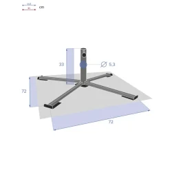 hespéride Parasol Y Bases>Base de parasol de acero inoxidable 48cm