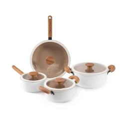 Cazuelas, Sartenes Y Hervidores>Batería De Cocina 4 Piezas Farm Blanca