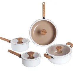 Cazuelas, Sartenes Y Hervidores>Batería De Cocina 4 Piezas Farm Blanca