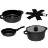 5five Cazuelas, Sartenes Y Hervidores>Batería de cocina 3 piezas negro 24cm