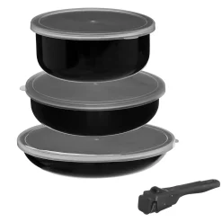 5five Cazuelas, Sartenes Y Hervidores>Batería De Cocina 3 Pzas Mango Extraíble