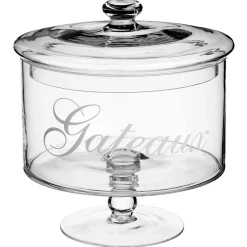 5five Platos Para Tartas, Tartas Y Bombones>Bombonera De Vidrio C/Tapa Y Pie