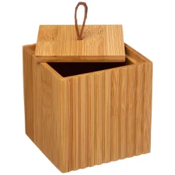 5five Accesorios De Lavabo>Bote P/Algodones De Bambú 9x9x9Cm