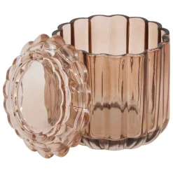 5five Accesorios De Lavabo>Bote para algodón FLOREA marrón de vidrio