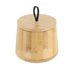 Accesorios De Lavabo>Bote Para Algodón Redondo De Bambú