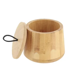 Accesorios De Lavabo>Bote Para Algodón Redondo De Bambú