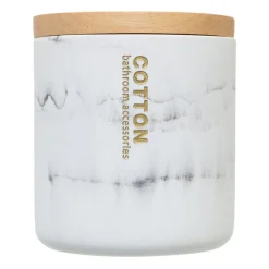 5five Accesorios De Lavabo>Bote Para Algodones Bambú Efecto Mármol