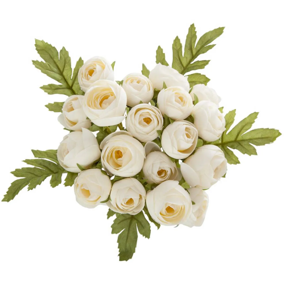 atmosphera Plantas Y Flores Artificiales>Bouquet C/18 Camelias Mini Blancas 30Cm