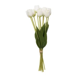 atmosphera Plantas Y Flores Artificiales>Bouquet C/10 Tulipanes Blancos 16x48Cm