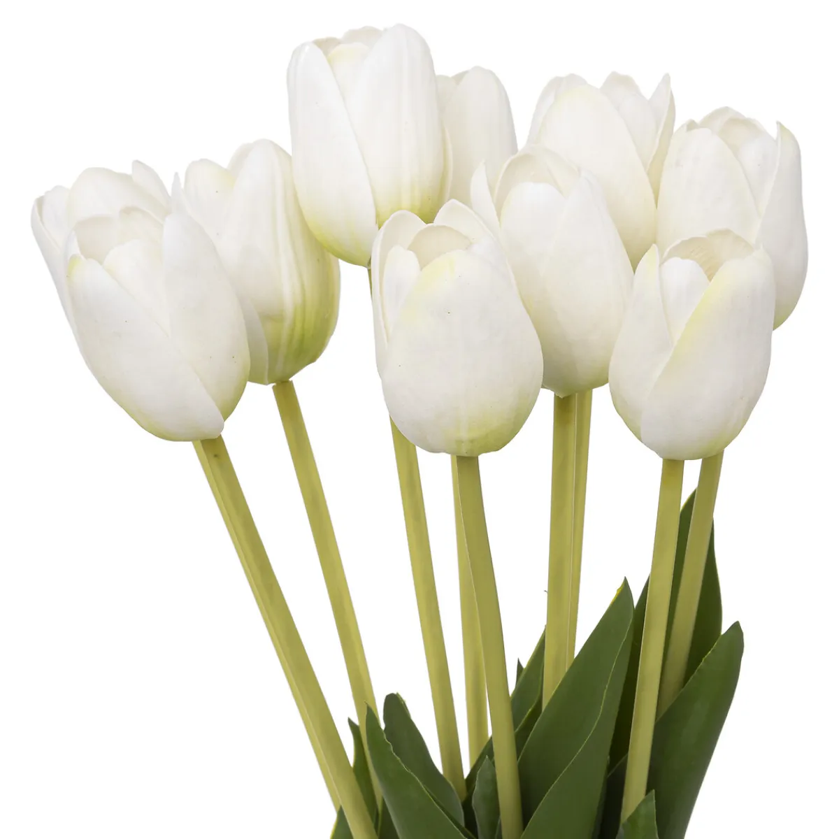 atmosphera Plantas Y Flores Artificiales>Bouquet C/10 Tulipanes Blancos 16x48Cm