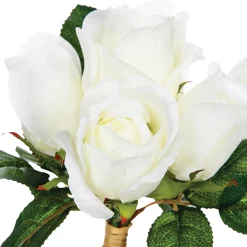 atmosphera Plantas Y Flores Artificiales>Bouquet Con 7 Rosas Blancas 30Cm