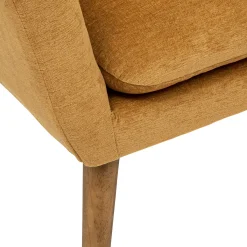 atmosphera Sofás Y Sillones>Butaca de tela ocre con patas de madera SINEL