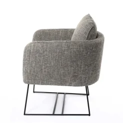 Sillas, Sillones Y Bancos|Estilo Rústico>Butaca TIM gris con patas metálicas negras