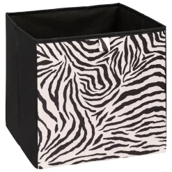 5five Cajas De Almacenamiento Y Organizadores>Caja de almacenaje estampado cebra 31x31cm