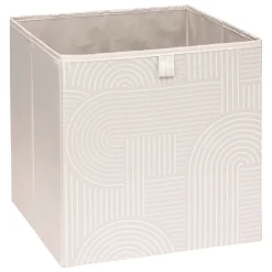 5five Cajas De Almacenamiento Y Organizadores>Caja de almacenaje estampado ARCHER beige 31x31cm