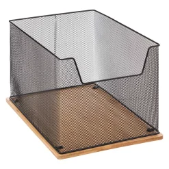 Cajas De Almacenamiento Y Organizadores>Caja De Almacenaje P/Oficina Metal/Bambú