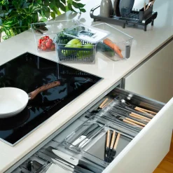 5five Encimera Y Lavavajillas>Caja de almacenamiento transparente con asas