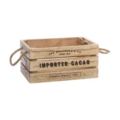 atmosphera Accesorios|Estilo Rústico>Caja De Madera Beige 23.2x17x10.9Cm