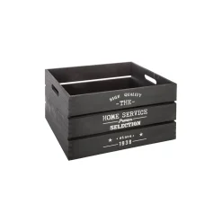 atmosphera Cestas Y Baúles|Estilo Industrial>Caja De Madera Factory Negra 25x15x12Cm