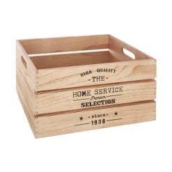 atmosphera Cestas Y Baúles|Estilo Rústico>Caja De Madera Factory 34x24x18Cm